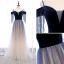 Charmant Bleu Marine Dégradé De Couleur Glitter Robe De Soirée 2020 Princesse Daim Bretelles Spaghetti Perlage Gland Manches Courtes Dos Nu Longue Robe De Ceremonie