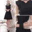 Modest / Simple Black Homecoming Graduation Dresses 2020 A-Line / Princess V-Neck Long Sleeve Knee-Length Formal Dresses