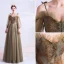 Vintage / Retro Clover Green Prom Dresses 2020 A-Line / Princess Spaghetti Straps Beading 3/4 Sleeve Backless Floor-Length / Long Formal Dresses