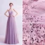 Charmant Lilas Robe De Soirée 2020 Princesse Bustier Perlage Paillettes Cristal Appliques En Dentelle Fleur Sans Manches Dos Nu Longue Robe De Ceremonie