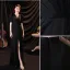 Sexy Black Split Front Evening Dresses 2021 Trumpet / Mermaid V-Neck Satin Short Sleeve Evening Party Floor-Length / Long Formal Dresses
