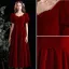 Chic / Beautiful Burgundy Suede Homecoming Graduation Dresses 2021 A-Line / Princess Pearl Square Neckline Puffy Short Sleeve Backless Bow Tea-length Formal Dresses