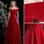 Chic / Belle Bordeaux Robe De Bal 2021 Princesse De l'épaule Manches Courtes Dos Nu Longue Promo Robe De Ceremonie