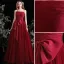 Chic / Belle Bordeaux Robe De Bal 2021 Princesse Bustier Noeud Sans Manches Longue Promo Robe De Ceremonie