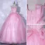 Schöne Pink Ballkleider 2021 Ballkleid Spaghettiträger Ärmellos Rückenfreies Schleife Lange Ball Festliche Kleider
