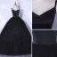 Chic / Belle Noire Robe De Bal 2021 Bretelles Spaghetti Sans Manches Dos Nu Longue Robe De Ceremonie