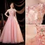 Charmant Rose Bonbon Faux Diamant En Dentelle Fleur Appliques Robe De Bal 2021 Princesse De l'épaule Sans Manches Dos Nu Longue Robe De Ceremonie