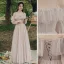 Modest / Simple Dusky Pink Sequins Bridesmaid Dresses 2021 A-Line / Princess Short Sleeve Backless Floor-Length / Long Wedding Party Dresses