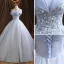 Élégant Bleu Ciel Robe De Bal 2021 Robe Boule De l'épaule Paillettes En Dentelle Fleur Appliques Sans Manches Dos Nu Longue Robe De Ceremonie