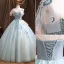 Elegant Mint Green Formal Dresses 2021 Ball Gown Scoop Neck Beading Rhinestone Sequins Sleeveless Backless Floor-Length / Long Prom Dresses