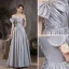 Élégant Bleu Ciel Satin Robe De Bal 2021 Princesse De l'épaule Perle Noeud Sans Manches Dos Nu Longue Robe De Ceremonie