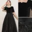 Elegant Black Birthday Suede Party Dresses Flower Girl Dresses 2021 A-Line / Princess Square Neckline Short Sleeve Floor-Length / Long Backless Bow Flower Girl Dresses