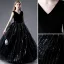 Charming Black Sequins Birthday Flower Girl Dresses Party Dresses 2021 Ball Gown V-Neck Sleeveless Floor-Length / Long Flower Girl Dresses
