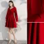 Chic / Beautiful Burgundy Homecoming Short Graduation Dresses 2021 A-Line / Princess V-Neck Long Sleeve Formal Dresses
