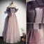 Mode Violet Glitter Robe De Bal 2021 Princesse Volants De l'épaule Perlage Manches Courtes Dos Nu Longue Robe De Ceremonie