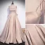 Elegante Champagner Satin Ballkleider 2022 A Linie Spaghettiträger Perlenstickerei Perle Ärmellos Rückenfreies Schleife Lange Festliche Kleider