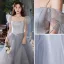 Vintage / Retro Grey Prom Dresses 2022 A-Line / Princess Square Neckline Puffy Short Sleeve Backless Floor-Length / Long Formal Dresses