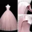 Elegante Pink Ballkleider 2022 Bandeau Perlenstickerei Perle Pailletten Ärmellos Rückenfreies Lange Festliche Kleider