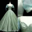 Chic / Beautiful Sage Green Satin Prom Dresses 2021 Ball Gown Square Neckline Short Sleeve Backless Floor-Length / Long Formal Dresses