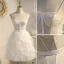Sexy Champagne Pearl Cascading Ruffles Birthday Party Dresses 2022 A-Line / Princess Spaghetti Straps Sleeveless Backless Floor-Length / Long Formal Dresses