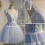 Sexy Bleu Ciel En Dentelle Fleur Anniversaire Robe De Fête 2022 Princesse Bretelles Spaghetti Sans Manches Dos Nu Noeud Longue Robe De Ceremonie