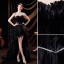 Sexy Black Feather Asymmetrical Evening Dresses  2021 Strapless Sleeveless Backless Sash Evening Party Formal Dresses