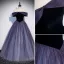 Élégant Violet Glitter Paillettes Daim Robe De Bal 2022 Princesse De l'épaule Manches Courtes Dos Nu Longue Robe De Ceremonie