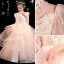Sparkly Champagne Birthday Beading Rhinestone Sequins Flower Girl Dresses 2022 Ball Gown High Neck Long Sleeve Cascading Ruffles Floor-Length / Long Flower Girl Dresses