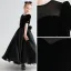 Audrey Hepburn Style Black Suede Birthday Flower Girl Dresses 2022 A-Line / Princess Scoop Neck Short Sleeve Floor-Length / Long Bow Flower Girl Dresses
