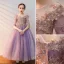 Chic / Beautiful Lilac Beading Sequins Birthday Flower Girl Dresses 2022 A-Line / Princess Scoop Neck 1/2 Sleeves Backless Floor-Length / Long Flower Girl Dresses