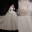 High-end White Beading Pearl Lace Flower Wedding Dresses 2022 Ball Gown High Neck Long Sleeve Backless Floor-Length / Long Wedding