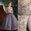 Fashion Grape Beading Pearl Rhinestone Sequins Birthday Flower Girl Dresses 2022 Ball Gown Scoop Neck 1/2 Sleeves Floor-Length / Long Flower Girl Dresses