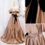 Fashion Champagne Pleated Prom Dresses 2022 A-Line / Princess Off-The-Shoulder Short Sleeve Backless Bow Sweep Train Prom Formal Dresses