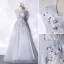 Élégant Argenté Paillettes En Dentelle Fleur Robe De Bal 2021 Princesse Volants Bustier Sans Manches Dos Nu Longue Robe De Ceremonie
