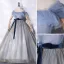 Fashion Silver Prom Dresses 2021 Ball Gown Ruffle Square Neckline Short Sleeve Backless Suede Bow Sash Sequins Floor-Length / Long Formal Dresses