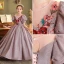 Sparkly Lavender Glitter Sequins Lace Flower Flower Girl Dresses 2022 Ball Gown Birthday Scoop Neck Short Sleeve Backless Floor-Length / Long Flower Girl Dresses