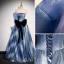 Chic / Belle Océan Bleu Dégradé De Couleur Robe De Bal 2022 Princesse Bustier Sans Manches Dos Nu Noeud Longue Robe De Ceremonie