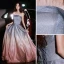 Charming Silver Gradient-Color Glitter Prom Dresses 2022 A-Line / Princess Strapless Sleeveless Backless Floor-Length / Long Formal Dresses