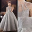 Chic / Beautiful Grey Birthday Flower Girl Dresses 2022 Ball Gown High Neck Beading Rhinestone Sequins Sleeveless Floor-Length / Long Flower Girl Dresses