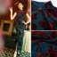 Vintage / Retro Ink Blue Velour Suede Cheongsam 2022 Trumpet / Mermaid High Neck Sleeveless Split Front Tea-length Evening Party Cheongsam / Qipao
