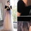 Elegant Black Prom Dresses 2022 A-Line / Princess Square Neckline Short Sleeve Backless Floor-Length / Long Prom Formal Dresses