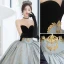 High-end Black Satin Evening Dresses 2022 Ball Gown Strapless Sleeveless Backless Sweep Train Evening Party Formal Dresses