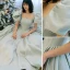 Chic / Beautiful Mint Green Prom Dresses 2022 A-Line / Princess Square Neckline Puffy Short Sleeve Backless Floor-Length / Long Formal Dresses