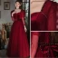 Elegant Burgundy Prom Dresses 2022 A-Line / Princess Pearl Square Neckline Long Sleeve Backless Bow Floor-Length / Long Formal Dresses