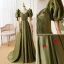 Vintage / Retro Ivory Satin Strawberry Prom Dresses 2022 A-Line / Princess Square Neckline Puffy Short Sleeve Backless Floor-Length / Long Formal Dresses