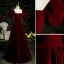 Vintage / Retro Burgundy Suede Prom Dresses 2021 A-Line / Princess Square Neckline Puffy Short Sleeve Backless Floor-Length / Long Formal Dresses