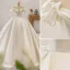 High-end Ivory Satin Wedding Dresses 2021 Ball Gown Off-The-Shoulder Puffy Short Sleeve Royal Train Wedding