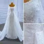 Scintillantes Haut de Gamme Blanche Perlage Perle Paillettes Robe De Mariée 2021 Trompette / Sirène U-Cou Manches Longues Dos Nu Longue Mariage