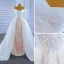 High End Weiß Spitze Blumen Brautkleider / Hochzeitskleider 2021 Meerjungfrau Off Shoulder Kurze Ärmel Rückenfreies Hof-Schleppe Hochzeit