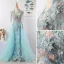 Charming Mint Green Evening Dresses  2020 A-Line / Princess U-Neck Handmade  Beading Tassel Crystal Rhinestone Lace Flower Sleeveless Floor-Length / Long Formal Dresses